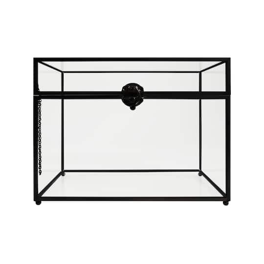 Black Metal & Glass Card Box by Celebrate It™